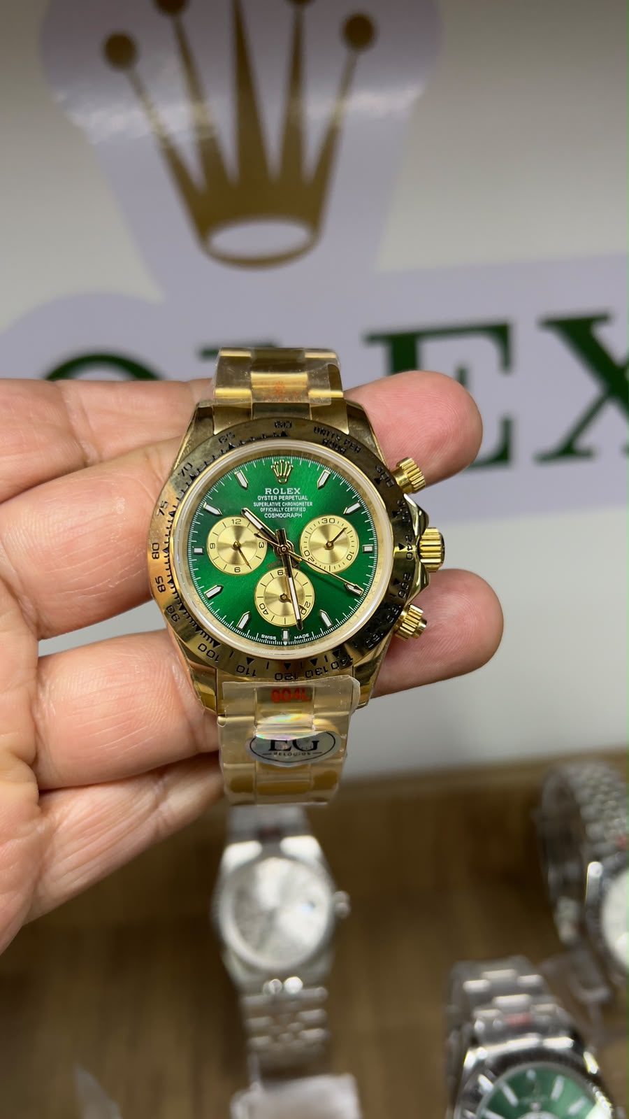 Rolex Daytona Dourado Green/yellow