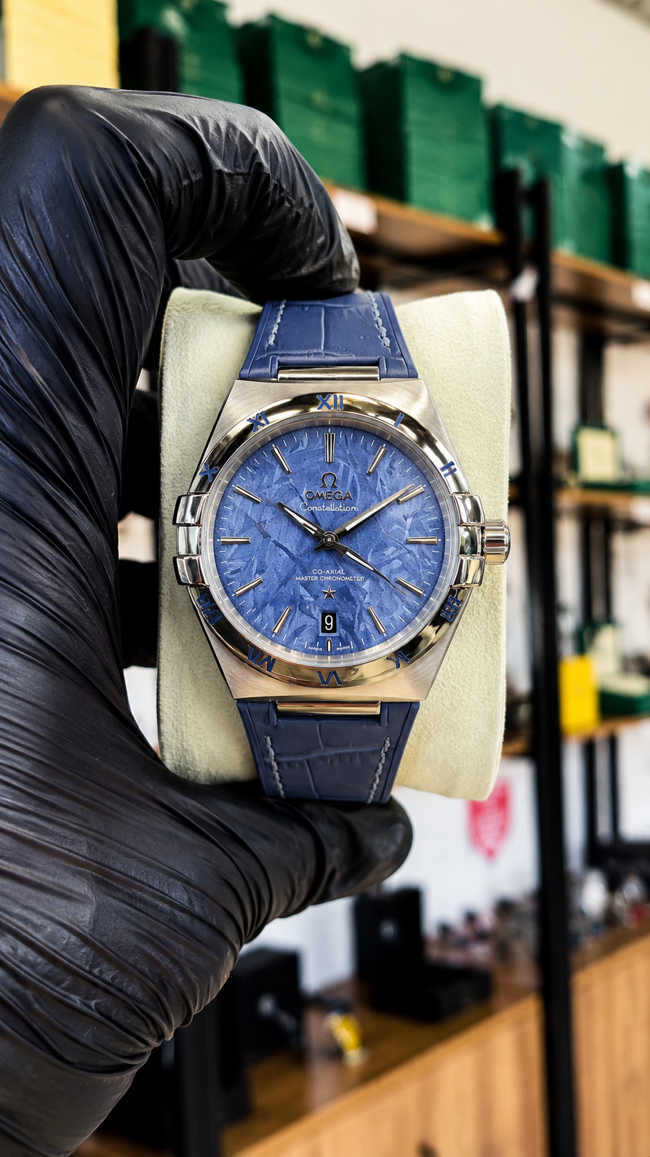 Omega Constelation - Mostrador Branco Bezel Preto (cópia)