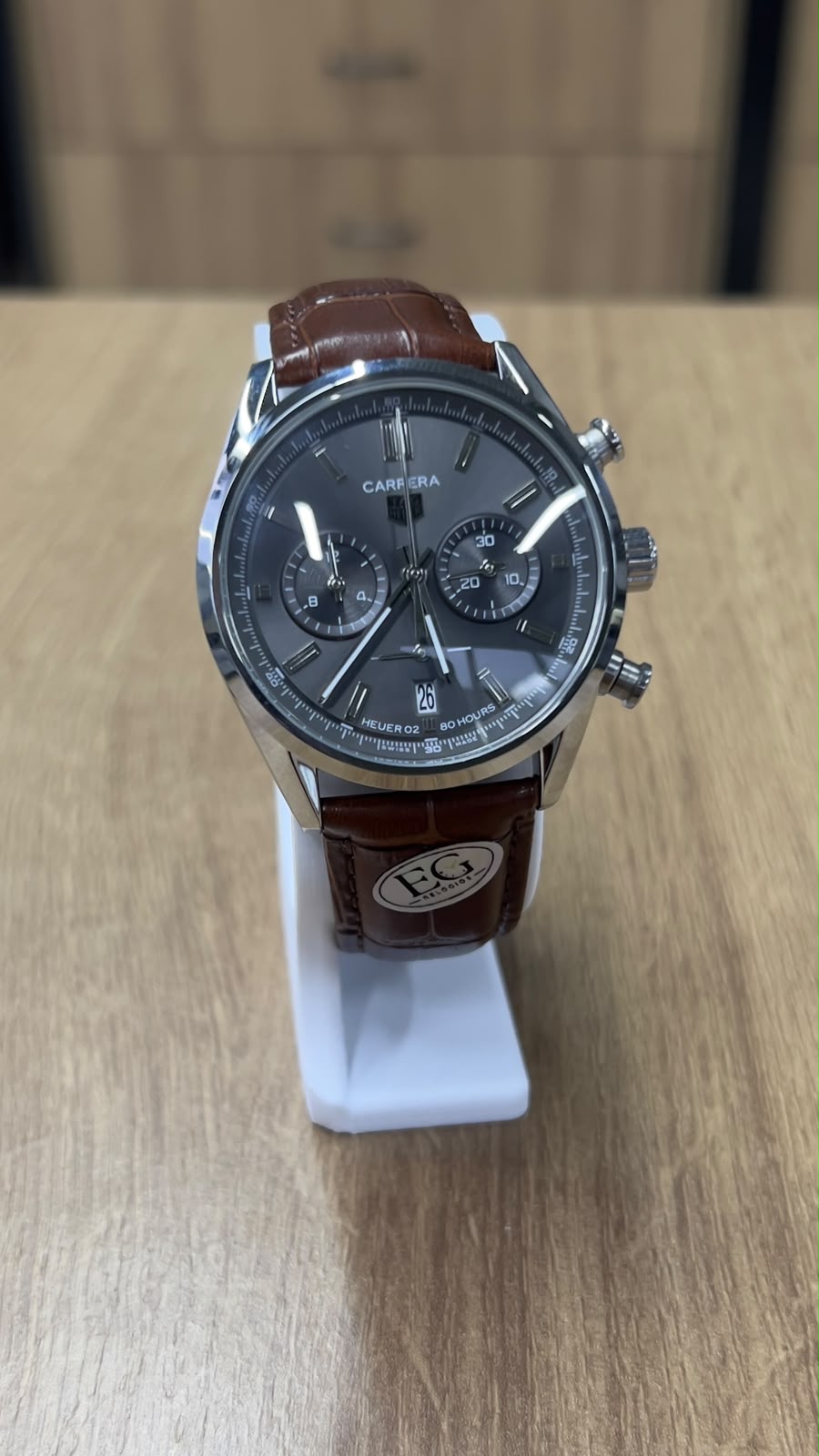 Tag Heuer Carrera Gray /couro